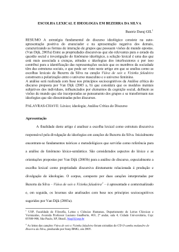 escolha lexical e ideologia em bezerra da silva