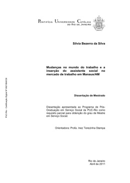 Silvia Bezerra da Silva Mudan&ccedil;as no mundo do trabalho e