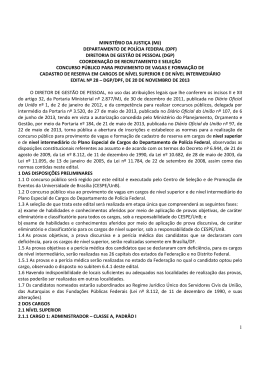 Edital - CESPE / UnB - Universidade de Bras&iacute;lia