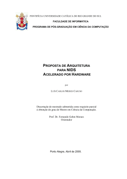 proposta de arquitetura para nids acelerado por hardware