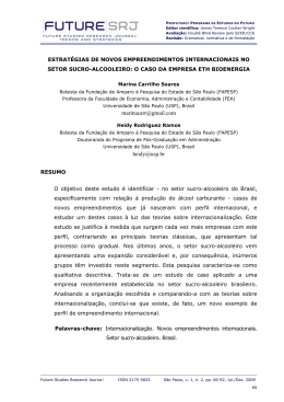 Estrat&eacute;gias de novos empreendimentos internacionais no setor