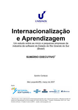 Internacionaliza&ccedil;&atilde;o e Aprendizagem