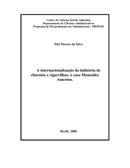 A internacionalização da indústria de charutos e cigarrilhas: o caso