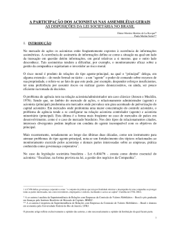 A Participa&ccedil;&atilde;o dos Acionistas nas Assembl&eacute;ias Gerais