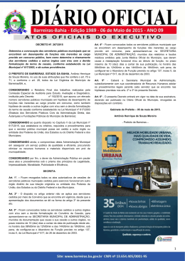 Di&aacute;rio Oficial &ndash; Edi&ccedil;&atilde;o 1989 - Prefeitura de Barreiras