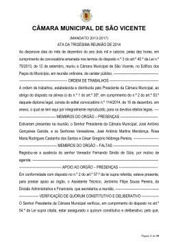 Ata da Trigésima Reunião - Município de São Vicente