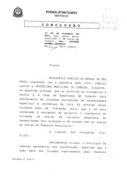 Senten&ccedil;a - A&ccedil;&atilde;o Civil P&uacute;blica