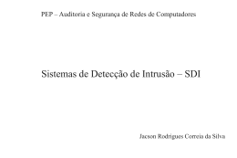 Sistemas de Detecção de Intrusão – SDI