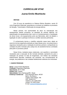 CURRICULUM VITAE Juarez Emilio Moehlecke