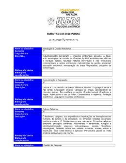 EMENTAS DAS DISCIPLINAS