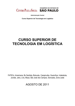 CURSO SUPERIOR DE TECNOLOGIA EM LOGÍSTICA