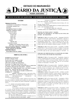 I&Aacute;RIO DA JUSTI&Ccedil; - Portal do Poder Judici&aacute;rio do Estado do Maranh&atilde;o