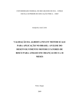 VALIDA&Ccedil;&Atilde;O DA ALBERTA INFANT MOTOR SCALE PARA