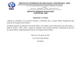 Edital de Deferidos e Indeferidos