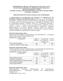 CARGO 04: - Ministério da Ciência e Tecnologia