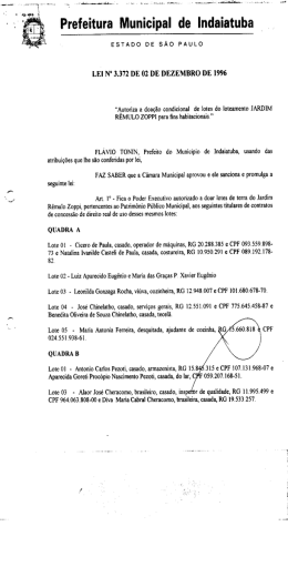 Lei N° 3372 de 02/12/1996 - Câmara Municipal de Indaiatuba