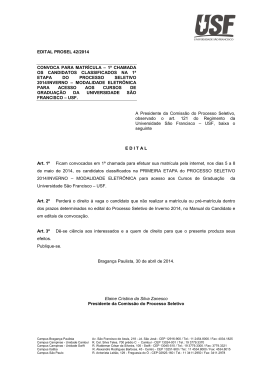 EDITAL PROSEL 42-2014 - Mod. eletr&ocirc;nica 1&ordf; etapa