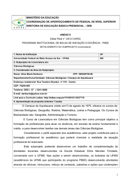 Licenciatura em Ci&ecirc;ncias Biol&oacute;gicas