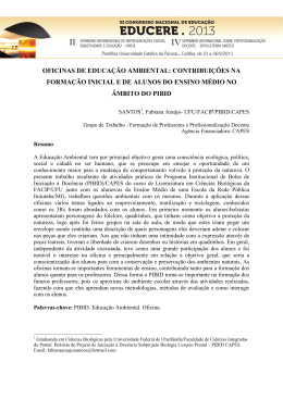 OFICINAS DE EDUCAÇÃO AMBIENTAL: CONTRIBUIÇÕES NA