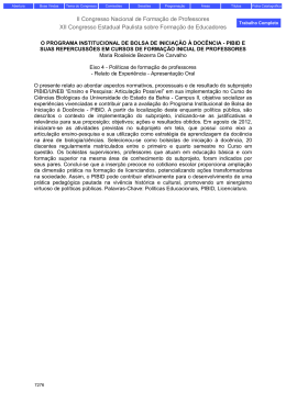 II Congresso Nacional de Formação de Professores XII Congresso