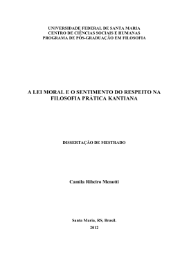 a lei moral e o sentimento do respeito na filosofia pr&aacute;tica