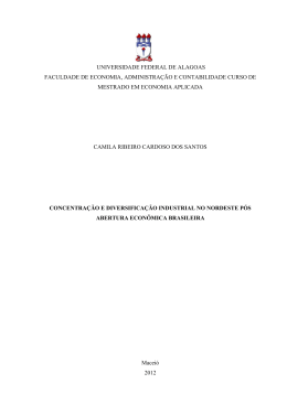 concentração e diversificação industrial no nordeste pós