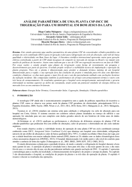 AN&Aacute;LISE PARAM&Eacute;TRICA DE UMA PLANTA CSP - Cresesb