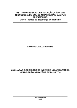 avalia&ccedil;&atilde;o dos riscos de inc&ecirc;ndio