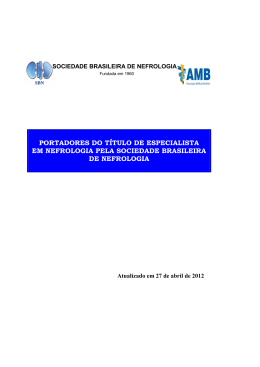 portadores do t&iacute;tulo de especialista em nefrologia pela sociedade