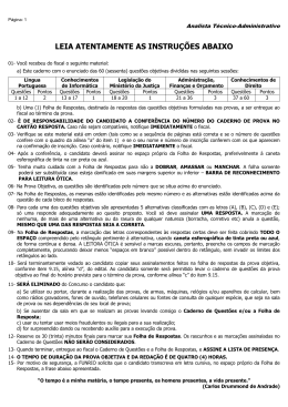 leia atentamente as instru&ccedil;&otilde;es abaixo
