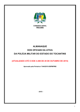 Almanaque dos Oficiais da PM/TO - Polícia Militar do Estado do