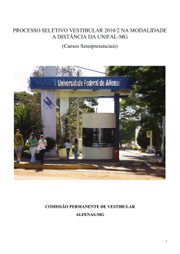 PROCESSO SELETIVO VESTIBULAR 2010/2 NA - Unifal-MG