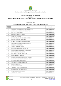 Anexo 1: resultado preliminar do sorteio