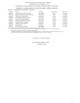 CANDIDATOS CLASSIFICADOS ATÉ O LIMITE