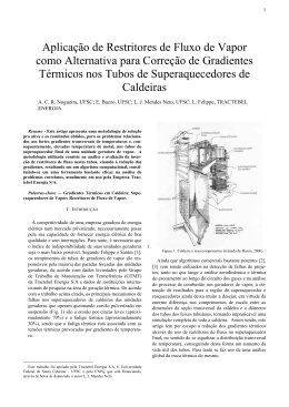 Aplica&ccedil;&atilde;o de Restritores de Fluxo de Vapor como