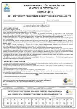 201 - MOTORISTA ASSISTENTE DE SERVI&Ccedil;OS DE
