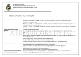 atribuições funções gratificadas - Prefeitura Municipal de Cantagalo