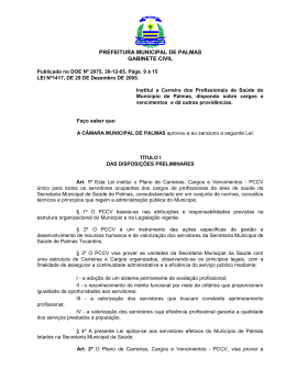 Lei 1417-05 Estatuto dos servidores da sa&uacute;de de Palmas
