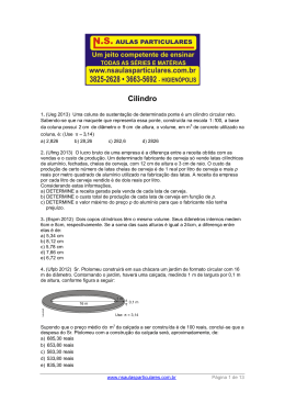 Geometria Espacial &ndash; Cilindro