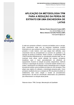 APLICA&Ccedil;&Atilde;O DA METODOLOGIA TPM PARA A REDU&Ccedil;&Atilde;O