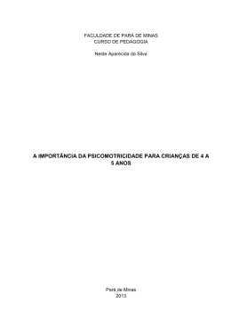 A IMPORT&Acirc;NCIA DA PSICOMOTRICIDADE PARA