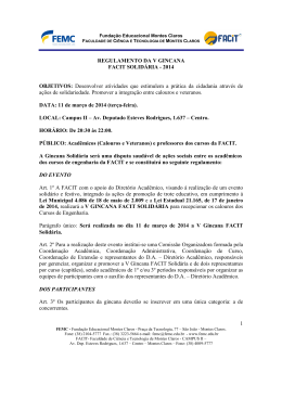 Regulamento da V Gincana Solidária FACIT 2014