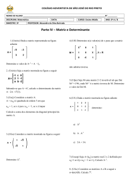 Parte IV – Matriz e Determinante