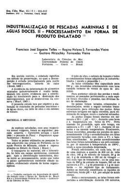 industrialização de pescadas marinhas e de aguas doces. ii