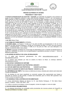 PREG&Atilde;O ELETR&Ocirc;NICO N&ordm; 20150003 PROCESSO N&deg; 1500177