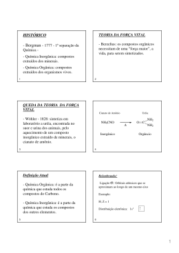 Histórico do Carbono e Nomenclatura dos Compostos Orgânicas