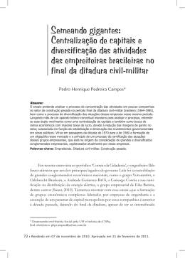 Semeando gigantes: Centralização de capitais e diversificação das