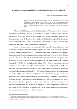 1 As empreiteiras nacionais e a hist&oacute;ria econ&ocirc;mica brasileira nos