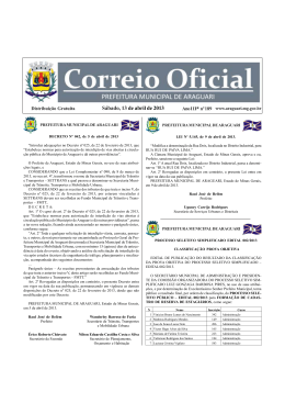 Edi&ccedil;&atilde;o 189 - Prefeitura Municipal de Araguari