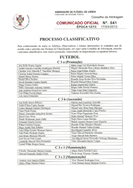 COMUNICADO OFICIAL N°. 041 - Associação de Futebol de Lisboa